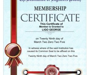 Certificate of Membership from IEI