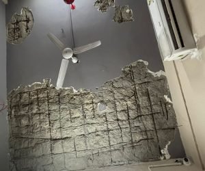 View of slab Concrete is falling below