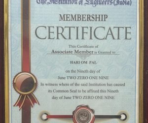Associate Membership Certificate IEI